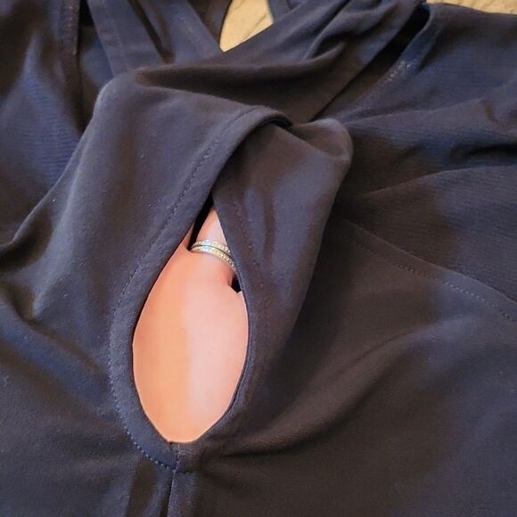 Black long sleeve mesh sexy top size S INC New only tried on never worn - Picture 7 of 8